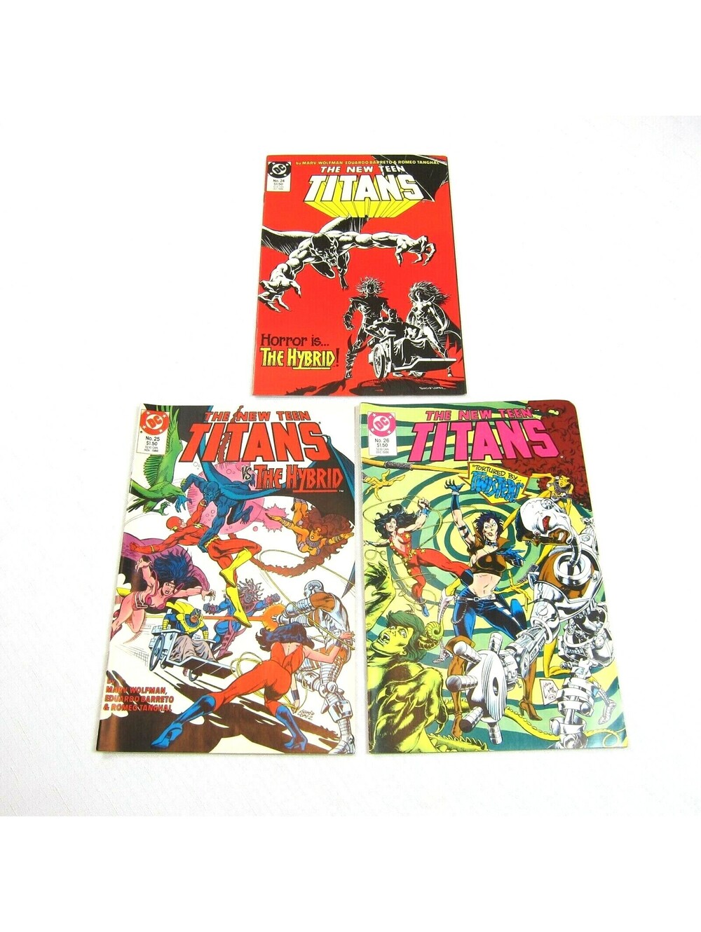 Lot of 3 Vintage 1986 The New Teen Titans DC Comics: Oct #24, Nov #25, Dec #26